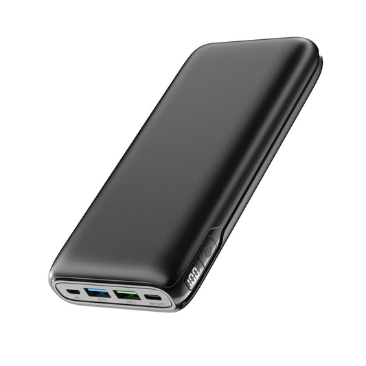 Power Bank 20000mAh External Battery with 4 Outputs - Black