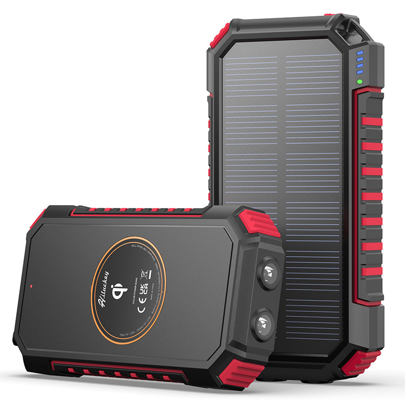 Banco de energía solar de 26800 mAh con paneles solares, cargador portátil USB-C de 18 W, salida Banco de energía solar de 26800 mAh con paneles solares, cargador portátil USB-C de 18 W, salida