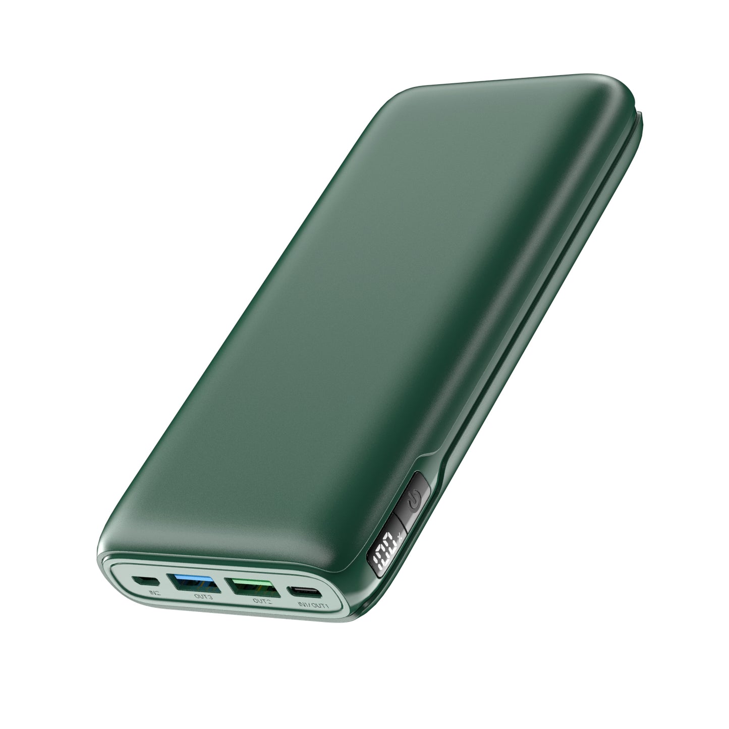 Power Bank 20000mAh External Battery with 4 Outputs - Green