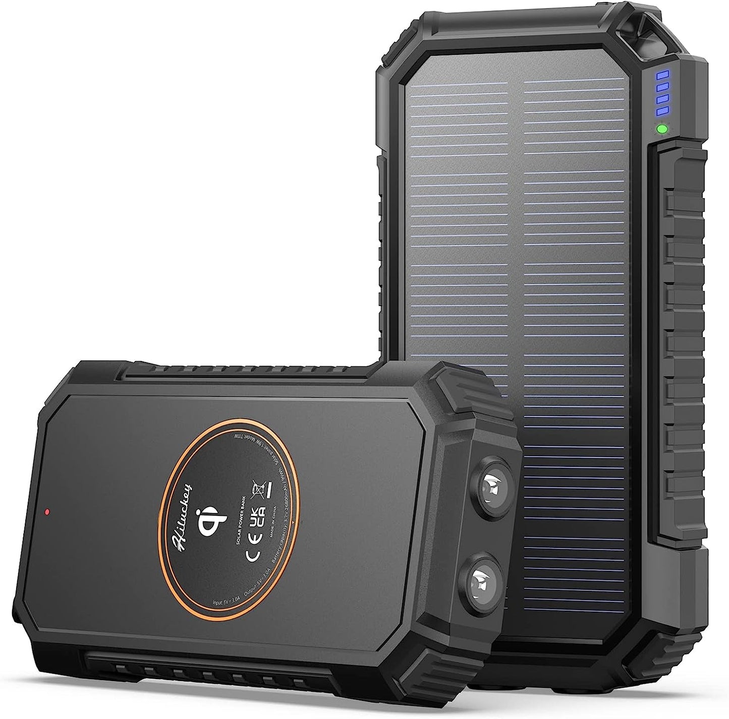 Wireless Solar Charger Power Bank 26800 mAh - Black