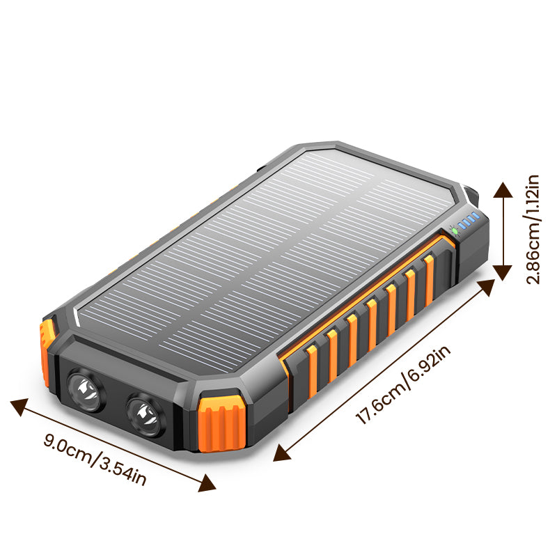 Power Bank Solar Charger 27000mAh Built in 3 Cables Five Outputs 15W Fast Charging