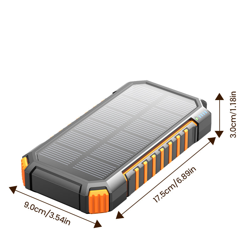 27000mAh Power Bank Solar Charger, 15W USB C Fast Charging with Three Outputs