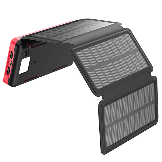 Solar Charger 30000mAh Portable Power Bank with 4 Solar Panels