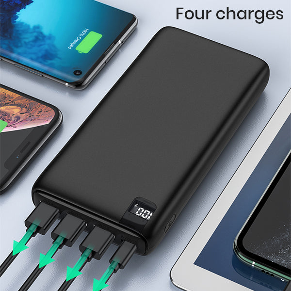 Power Bank 26800mAh Portable Charger with with LED Display and 4 Fast Charging Outputs