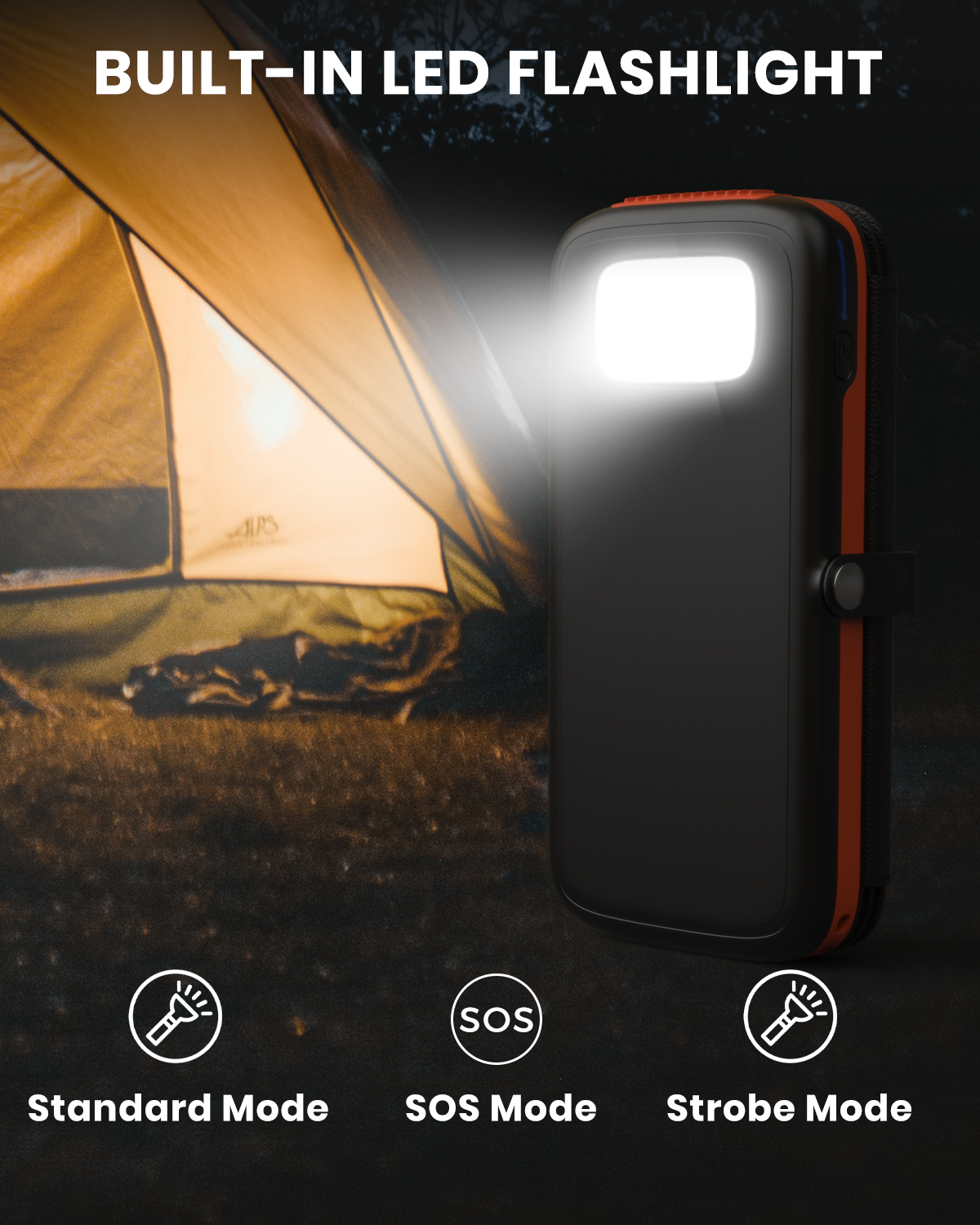 Power Bank Solare ADDTOP 10000mAh Con Ricarica Rapida 15W E Uscita USB-C – Perfetto Per Outdoor E Campeggio