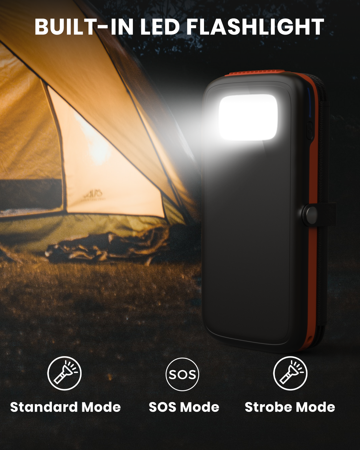 Solar Power Bank 10000mAh Built in 4 Panels 15W Fast Charging