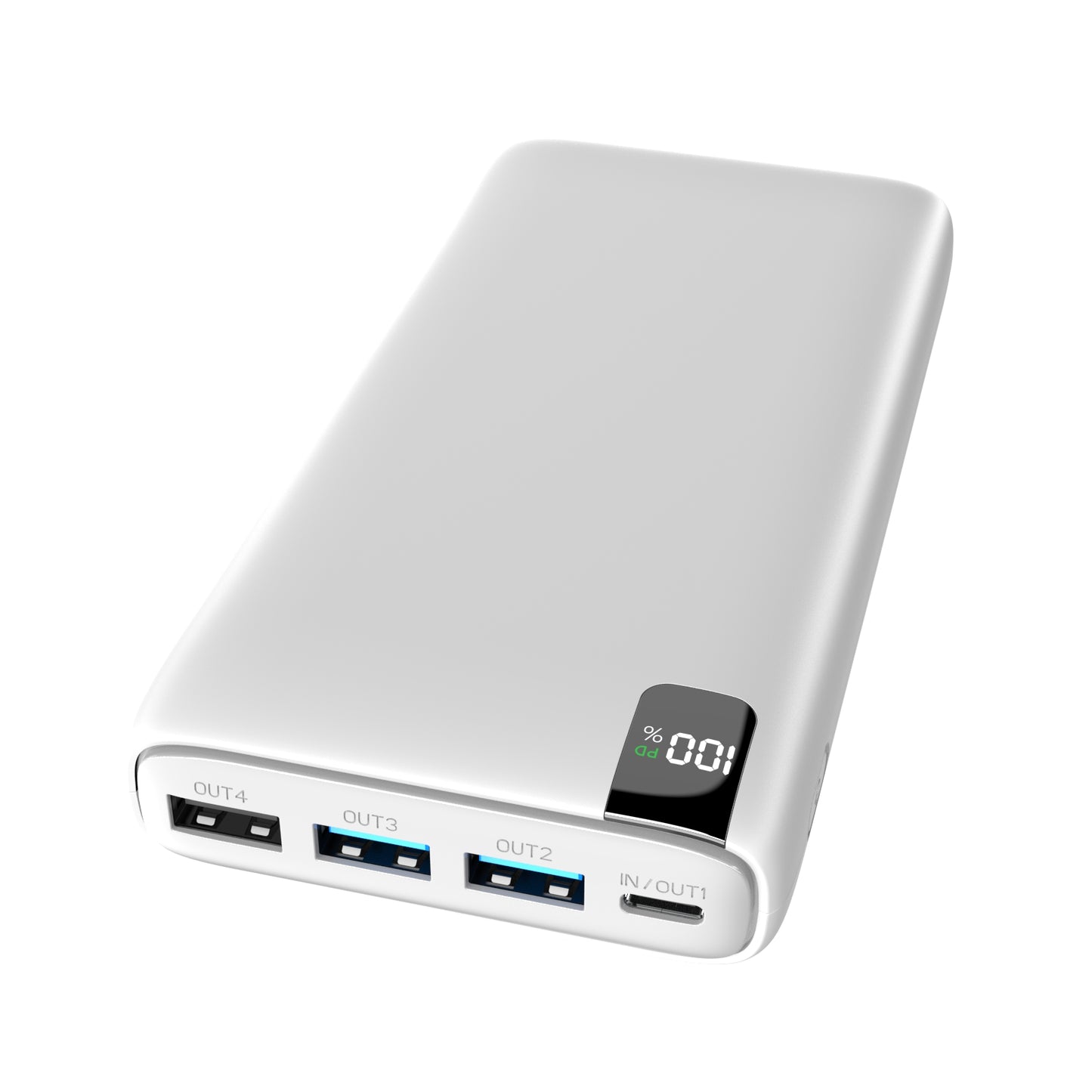Portable Charger 26800mAh with 4 Outputs - White