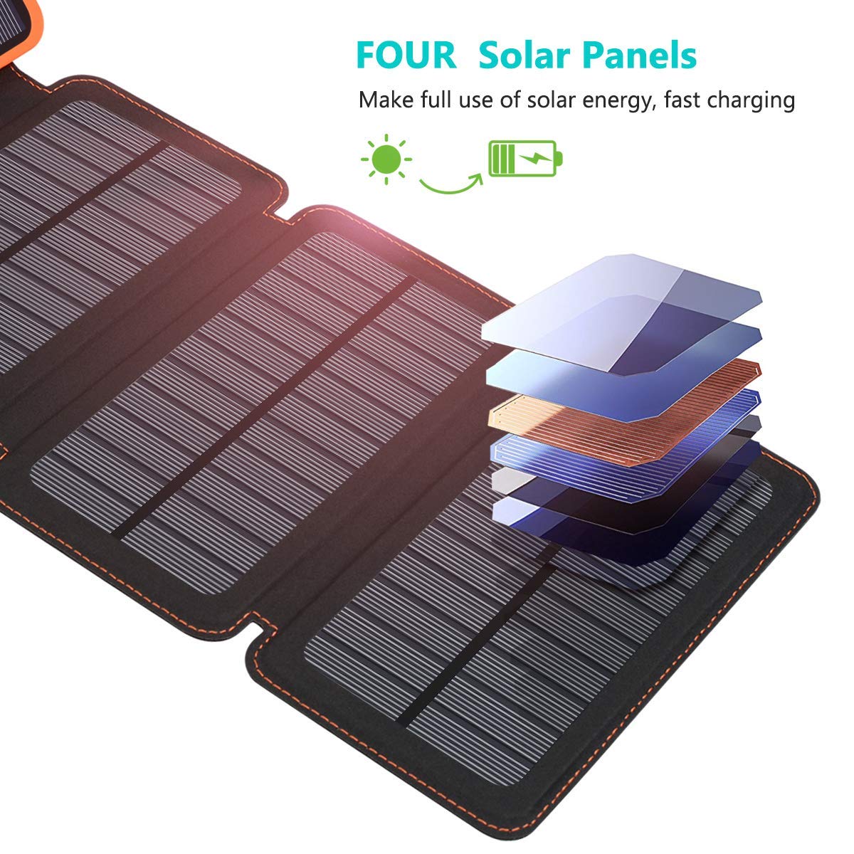 Solar Charger Portable 25000mAh Waterproof HI S025 ADDTOP